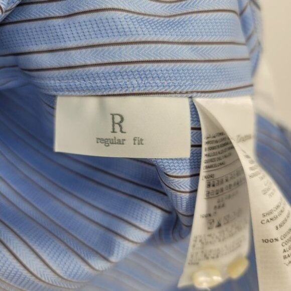 Eremenegildo Zegna Regular Fit Striped Button Down Dress Shirt Size 39/15.5 - Picture 4 of 6